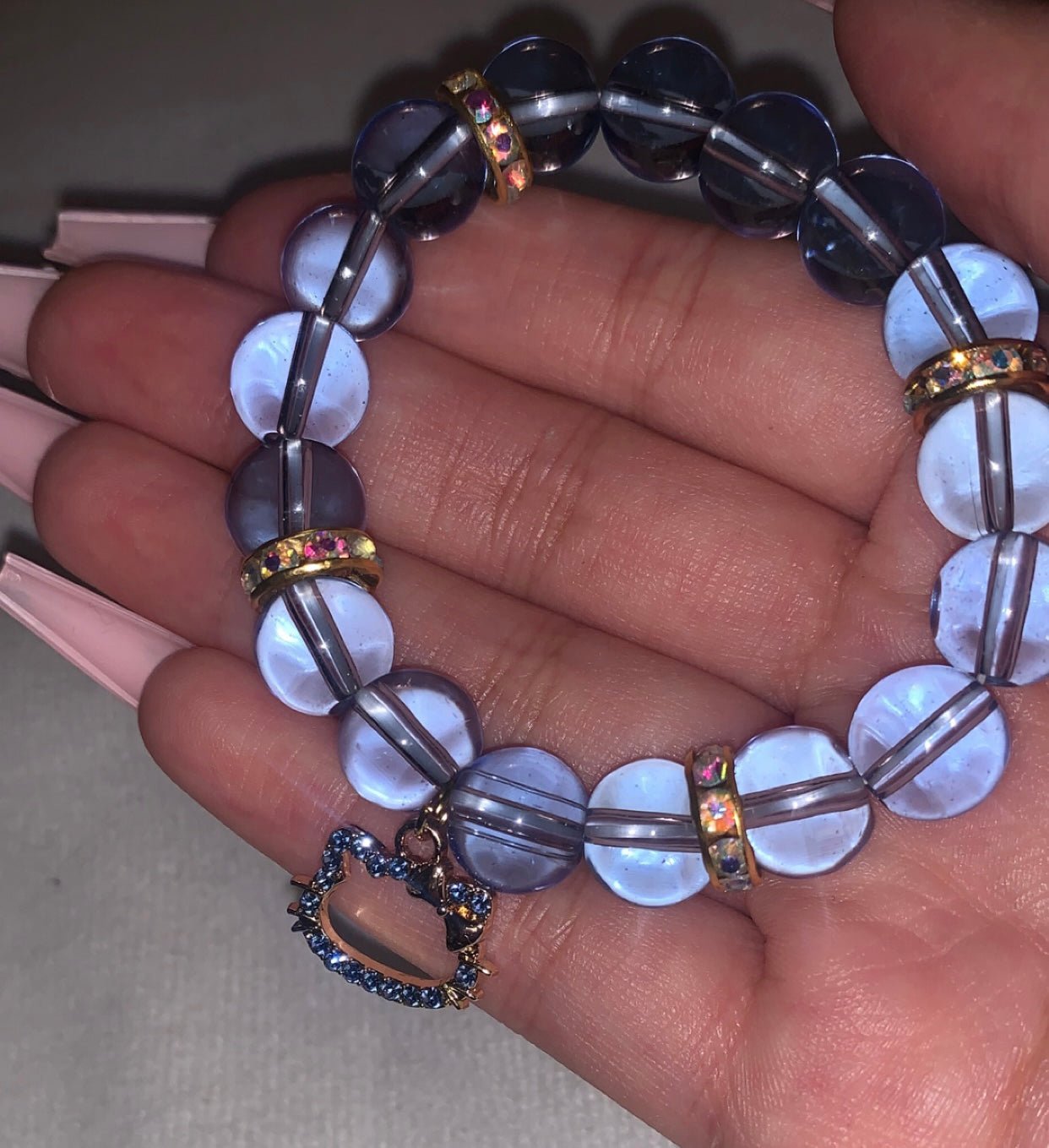 Blue kitty charm bracelet - Thatshilare
