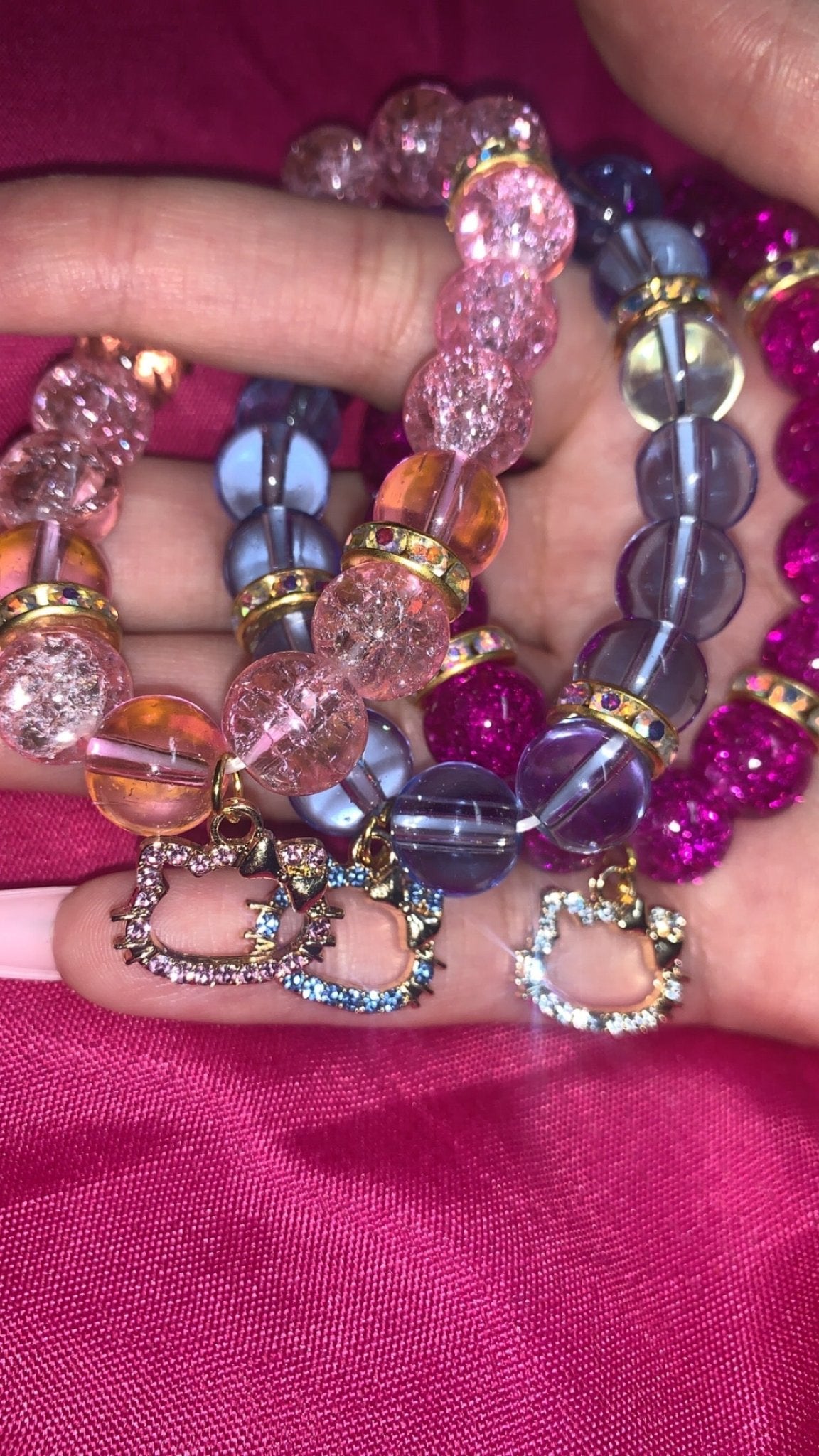 Iconic trio kitty charm bracelets - Thatshilare